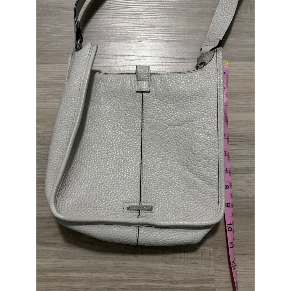 Rebecca Minkoff light gray Leather Shoulder Bag Crossbody Bag Flap Closure